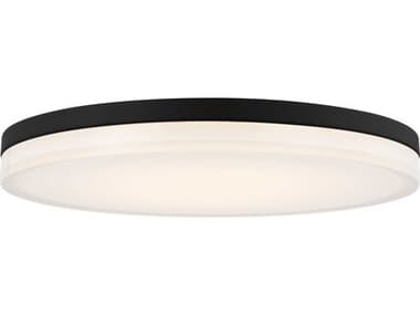 Visual Comfort Modern Wyatt 16" 1-Light Nightshade Black Round Flush Mount VCM700FMWYT16BLED930