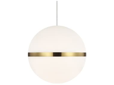 Visual Comfort Modern Hanea 7" 1-Light Natural Brass Globe Mini Pendant VCM700HNENB