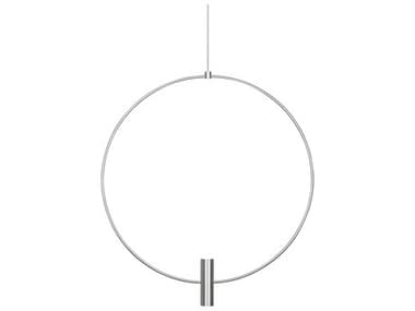 Visual Comfort Modern Layla 18" 1-Light Satin Nickel Round Pendant VCM700LAY18S