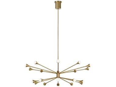 Visual Comfort Modern Lody 48&quot; Wide 20-Light Aged Brass Chandelier VCM700LDY20RLED930