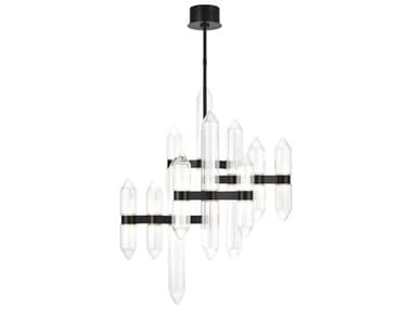 Visual Comfort Modern Langston 31" Wide 12-Light Plated Dark Bronze Tiered Chandelier VCM700LGSN31PZLED927