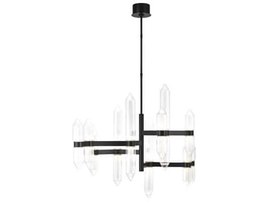 Visual Comfort Modern Langston 46" Wide 12-Light Plated Dark Bronze Tiered Chandelier VCM700LGSN46PZLED927