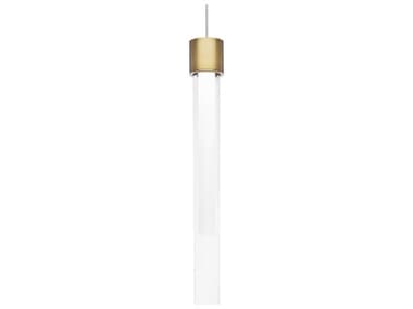Visual Comfort Modern Linger 2" 1-Light Natural Brass Cylinder Round Mini Pendant VCM700LNGFNB
