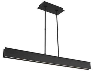 Visual Comfort Modern I-beam 46" 1-Light Nightshade Black Linear Island Pendant VCM700LSIBM47BLED927