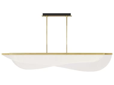 Visual Comfort Modern Nyra 72&quot; 3-Light Plated Brass Island Pendant VCM700LSNYR72BRLED930