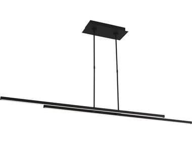 Visual Comfort Modern Stagger 2-Light Nightshade Black Linear Island Pendant VCM700LSSTG260BLED927