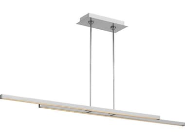 Visual Comfort Modern Stagger 2-Light Polished Stainless Steel Linear Island Pendant VCM700LSSTG260PSSLED927