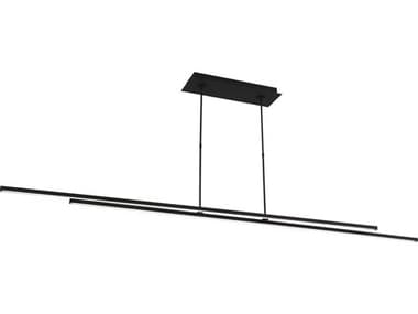 Visual Comfort Modern Stagger 83" 2-Light Nightshade Black Linear Island Pendant VCM700LSSTG284B