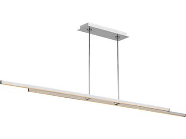 Visual Comfort Modern Stagger 2-Light Polished Stainless Steel Linear Island Pendant VCM700LSSTG284PSS