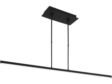 Visual Comfort Modern Stagger 1-Light Nightshade Black Linear Island Pendant VCM700LSSTG48BLED927