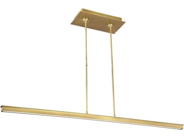 Visual Comfort Modern Stagger 47" 1-Light Natural Brass Linear Island Pendant VCM700LSSTG48NBLED927