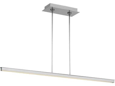 Visual Comfort Modern Stagger 1-Light Polished Stainless Steel Linear Island Pendant VCM700LSSTG48PSSLED927