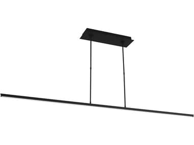 Visual Comfort Modern Stagger 1-Light Nightshade Black Linear Island Pendant VCM700LSSTG72BLED927