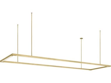 Visual Comfort Modern Stagger 1-Light Natural Brass Geometric Island Pendant VCM700LSSTG84NBLED927