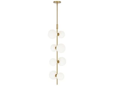 Visual Comfort Modern Rail 12" 8-Light Aged Brass Mini Pendant VCM700MDP3GR