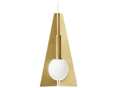 Visual Comfort Modern Orbel 6" 1-Light Natural Brass Geometric Mini Pendant VCM700OBLPNB