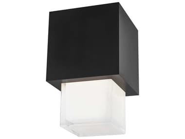 Visual Comfort Modern Leagan 5" 1-Light Black Flush Mount VCM700OFMSQGE9275BUNV