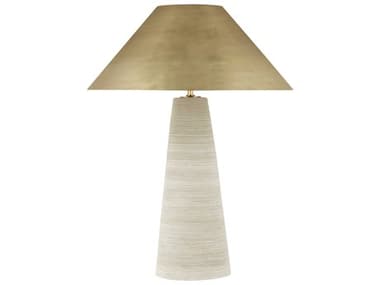 Visual Comfort Modern Karam Natural Brass Cream White Table Lamp VCM700PRTKRM24CRNBLED930