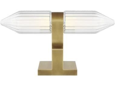 Visual Comfort Modern Langston Plated Brass Cut Crystal Table Lamp VCM700PRTLGSN8BRLED927