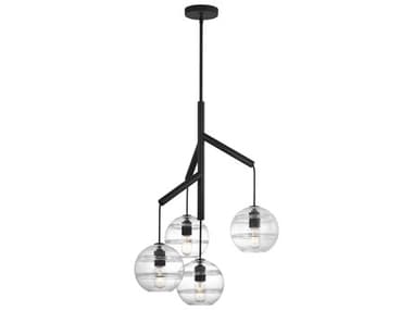 Visual Comfort Modern Sedona 4-Light White Black Globe Chandelier VCM700SDNMPR1CB