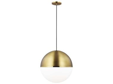 Visual Comfort Modern Akova 18" 1-Light Aged Brass Bright LED Globe Pendant VCM700TDAKV18RBR