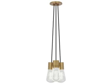 Visual Comfort Modern Alva 3-Light Natural Brass Mini Pendant VCM700TDALVPMC3NB