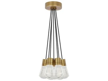 Visual Comfort Modern Alva 7-Light Natural Brass Pendant VCM700TDALVPMC7NB