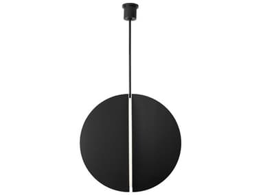 Visual Comfort Modern Bau 36" 1-Light Nightshade Black Round Pendant VCM700TDBAU36BLED930
