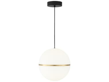 Visual Comfort Modern Hanea 13" 1-Light Natural Brass Globe Pendant VCM700TDHNE13NBLED930