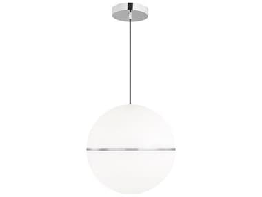 Visual Comfort Modern Hanea 18" 1-Light Chrome Globe Pendant VCM700TDHNE18CLED930