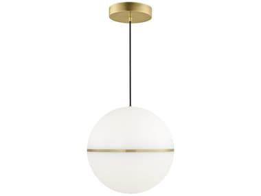 Visual Comfort Modern Hanea 18" 1-Light Natural Brass Globe Pendant VCM700TDHNE18NBLED930