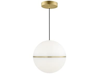 Visual Comfort Modern Hanea 1-Light Natural Brass Globe Pendant VCM700TDHNE18NBLED930