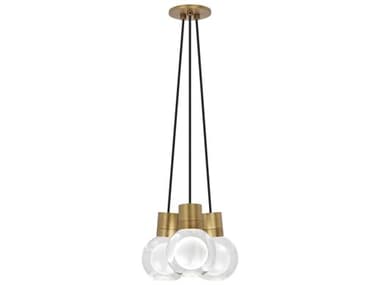 Visual Comfort Modern Mina 3-Light Natural Brass Globe Mini Pendant VCM700TDMINAP3CNB