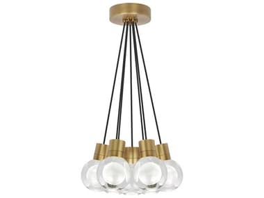 Visual Comfort Modern Mina 7-Light Natural Brass Globe Pendant VCM700TDMINAP7CNB