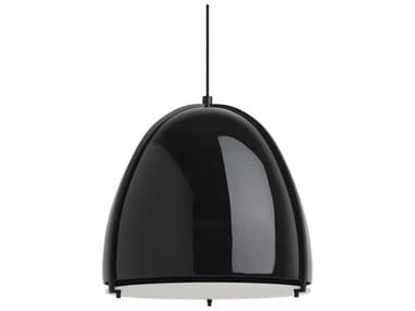 Visual Comfort Modern Paravo 15" 1-Light Gloss Black Matte Pendant VCM700TDPRVPBB