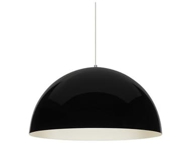 Visual Comfort Modern Powell Street 1-Light Black Dome Pendant VCM700TDPSP24BW