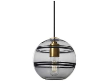 Visual Comfort Modern Sedona 7" 1-Light Aged Brass Black Globe Mini Pendant VCM700TDSDNGPKR