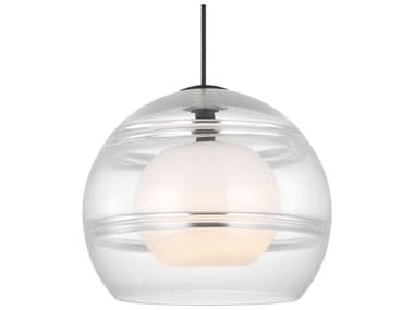 Visual Comfort Modern Sedona 1-Light White Black Globe Mini Pendant VCM700TDSDNLPCB