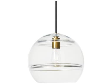 Visual Comfort Modern Sedona 12" 1-Light Aged Brass Clear Globe Mini Pendant VCM700TDSDNLPCR