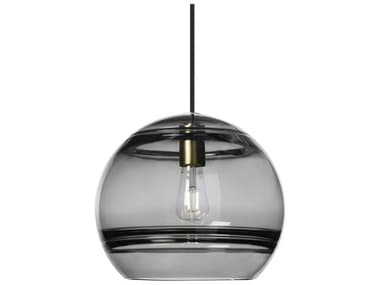Visual Comfort Modern Sedona 12" 1-Light Aged Brass Black Globe Mini Pendant VCM700TDSDNLPKR
