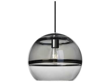 Visual Comfort Modern Sedona 12" 1-Light Satin Nickel Black Globe Mini Pendant VCM700TDSDNLPKS
