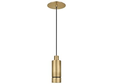 Visual Comfort Modern Sottile 3" 1-Light Natural Brass Cylinder Mini Pendant VCM700TDSOT9NBLED927