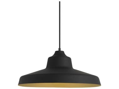 Visual Comfort Modern Zevo 18&quot; 1-Light Black Gold Pendant VCM700TDZVOBG