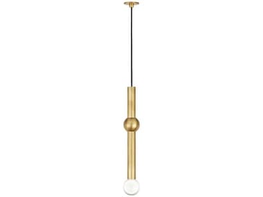 Visual Comfort Modern Guyed 2" 1-Light Natural Brass Linear Mini Pendant VCM700TRSPAGYD1PNBLED930