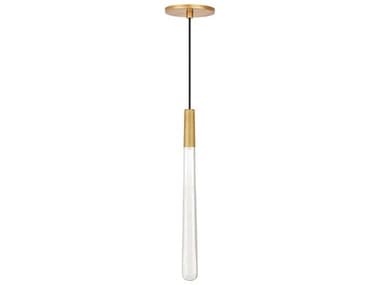 Visual Comfort Modern Pylon 1" 1-Light Natural Brass Linear Mini Pendant VCM700TRSPPYLC1RNBLED930