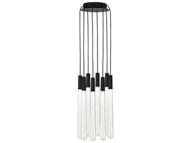 Visual Comfort Modern Pylon 8-Light Nightshade Black Linear Mini Pendant VCM700TRSPPYLC8RBLED930