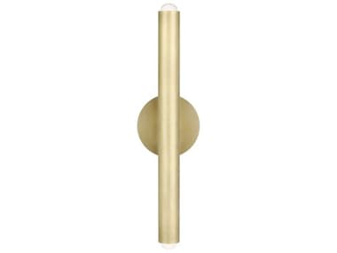 Visual Comfort Modern Ebell 16" Tall 2-Light Natural Brass Wall Sconce VCM700WSEBL16NBLED927