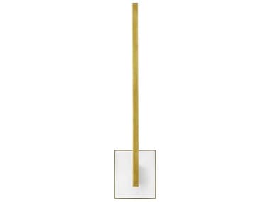 Visual Comfort Modern Klee 19" Tall 1-Light Natural Brass White Marble Wall Sconce VCM700WSKLE20NB