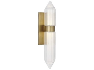 Visual Comfort Modern Langston 18" Tall 1-Light Plated Brass Wall Sconce VCM700WSLGSN18BR