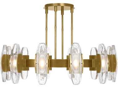 Visual Comfort Modern Wythe 47" Wide 12-Light Plated Brass Chandelier VCM700WYT12BRLED927